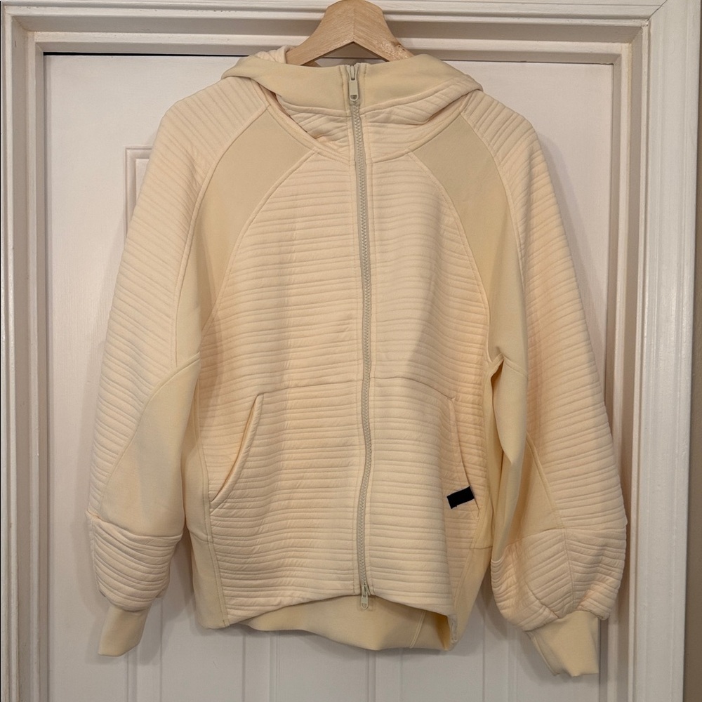 Prana “Send Off” Cream Hooded Zip-Up Jacket, size XS, NWT